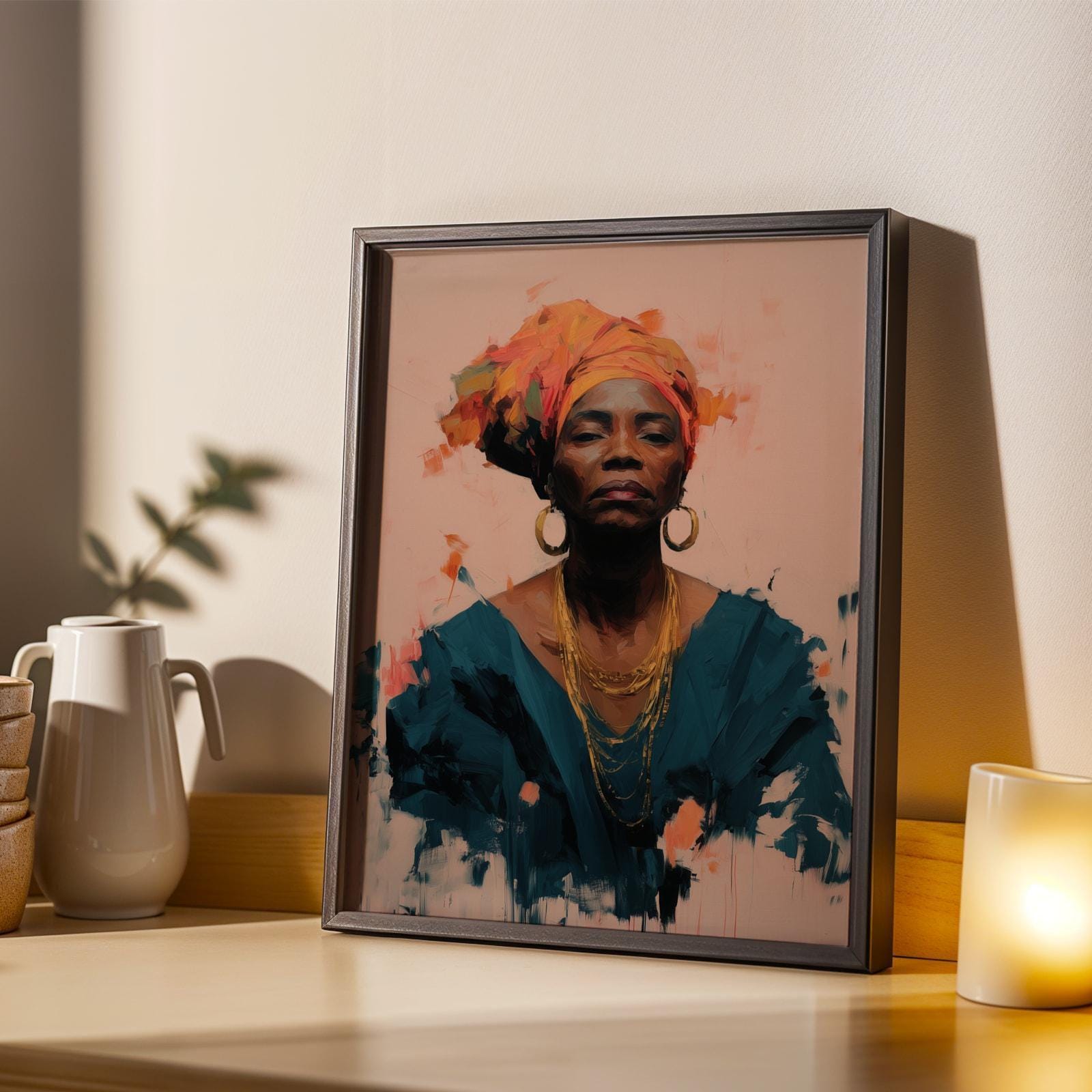 Afrocentric Woman Portrait Wall Art Print 100 Soluna Soul