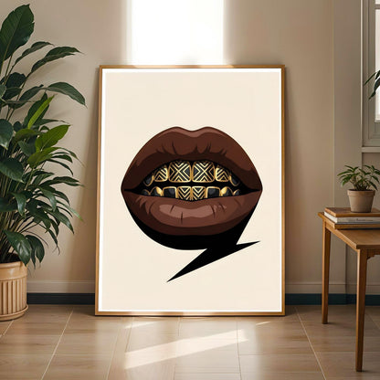 Afrocentric Grillz Wall Art Print 13 Soluna Soul