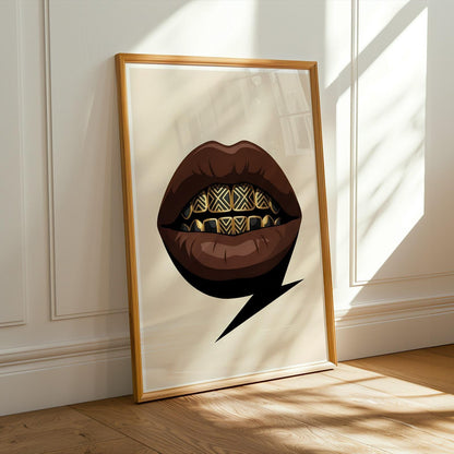 Afrocentric Grillz Wall Art Print 13 Soluna Soul