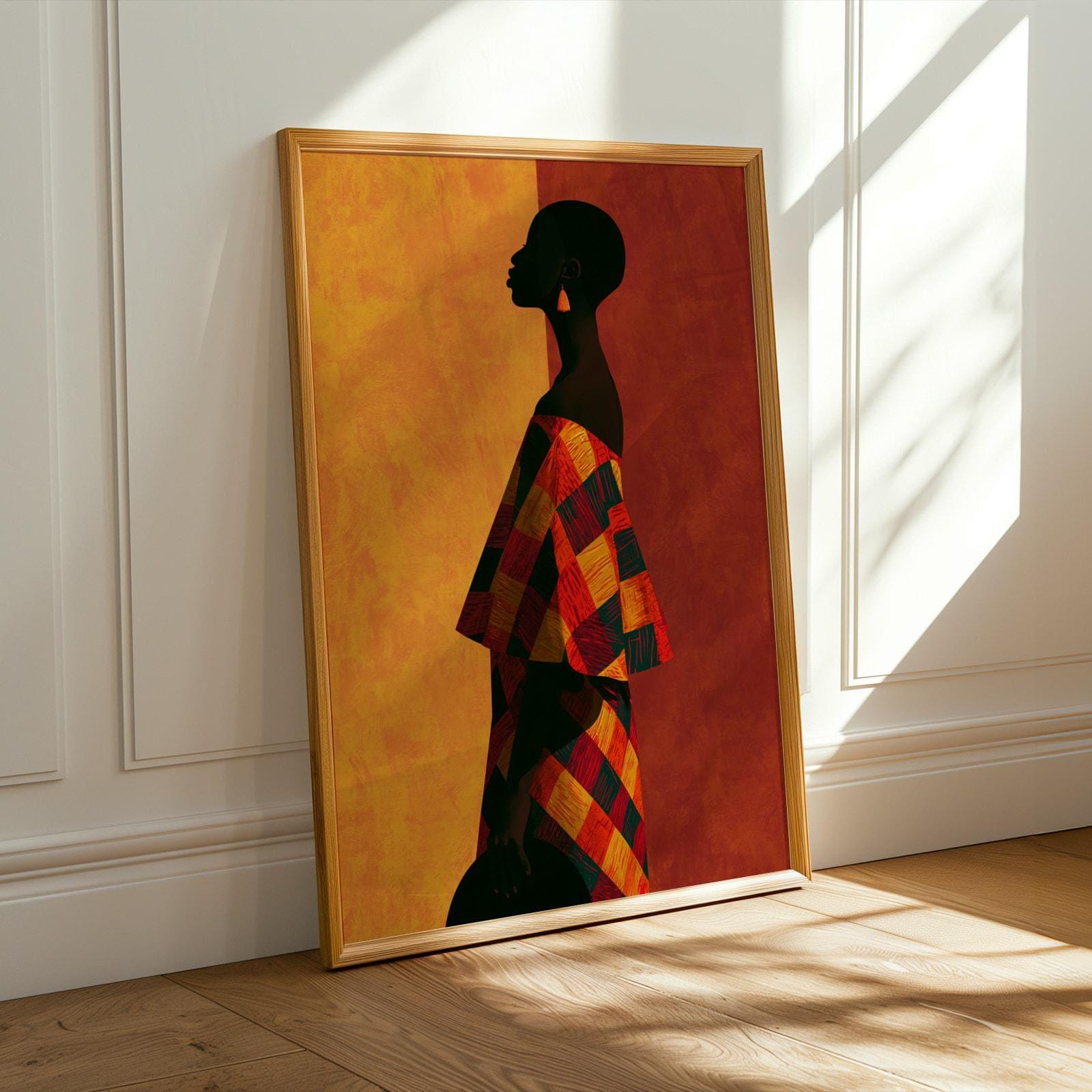 Abstract Woman Portrait Poster - Modern, Orange and Terracotta Red Soluna Soul