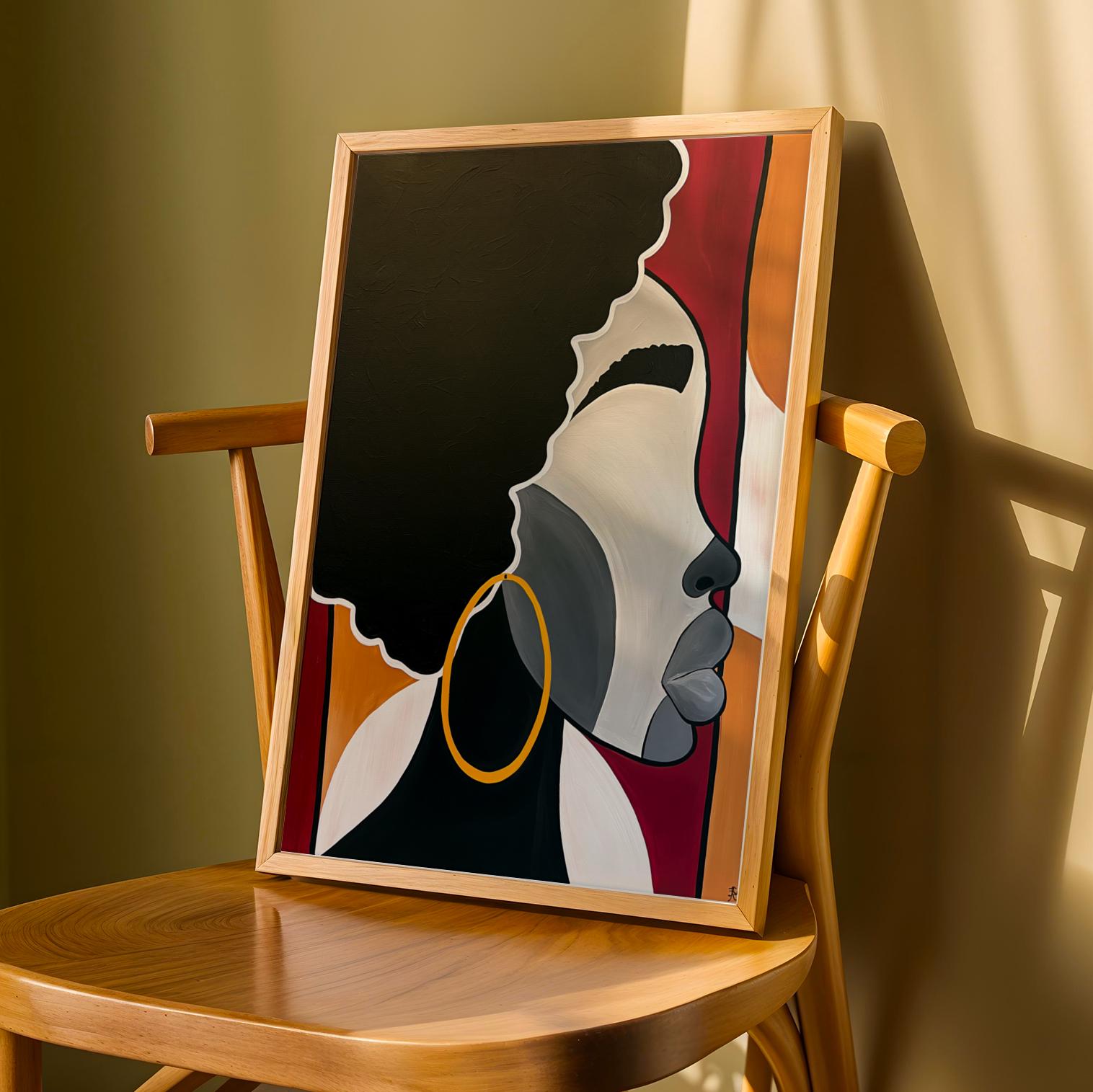Abstract Woman Portrait Poster  Wall Art Print 199 Soluna Soul