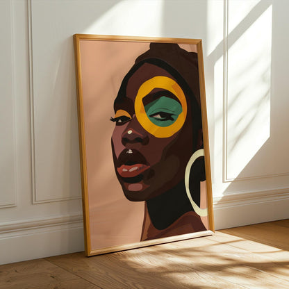 Stylized Abstract Portrait Wall Art Print 128 Soluna Soul