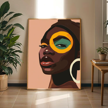 Stylized Abstract Portrait Wall Art Print 128 Soluna Soul