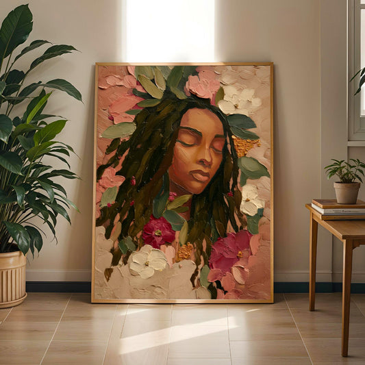 Floral Woman Portrait Wall Art Print 138 Soluna Soul