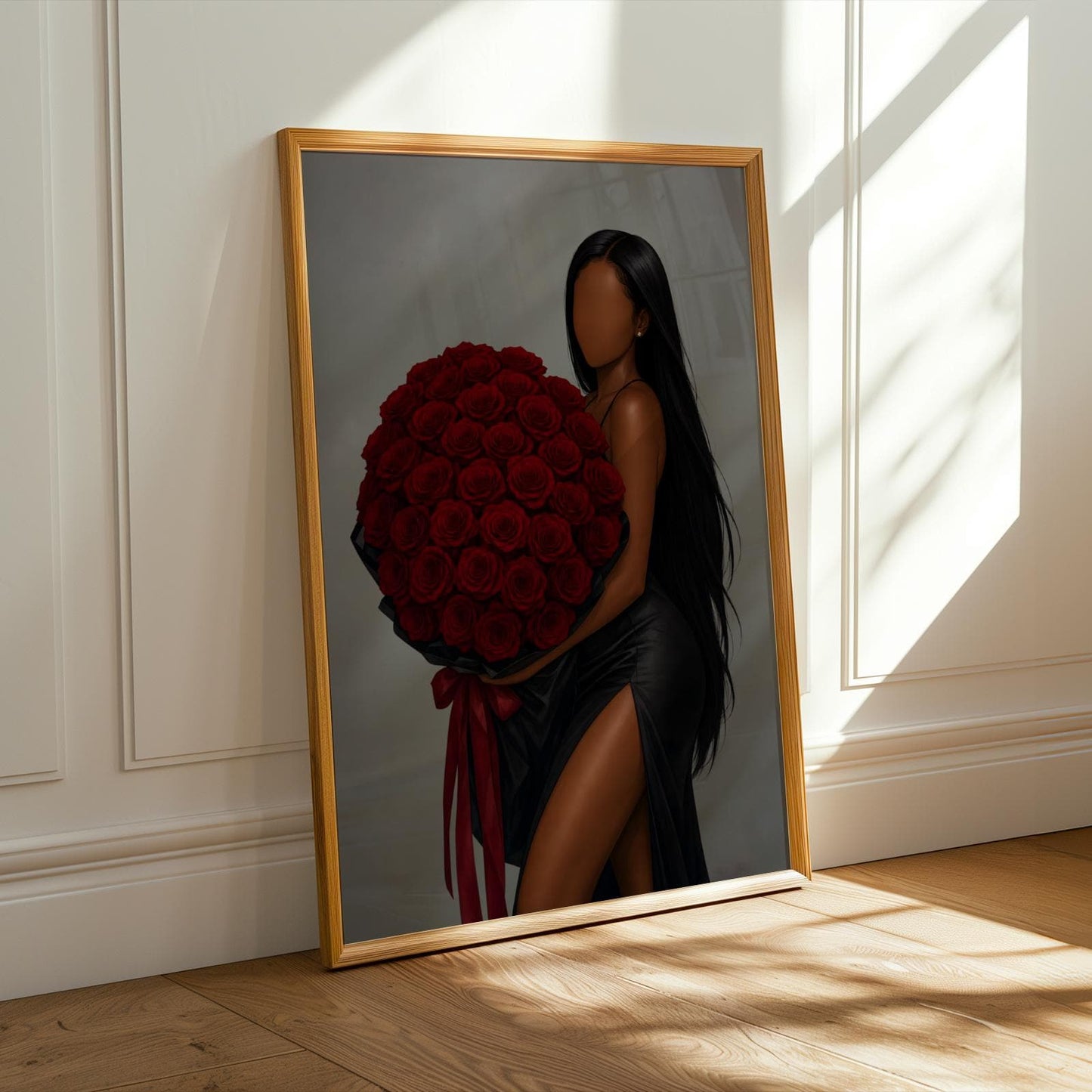 Black Woman with Roses Wall Art Print 224 Soluna Soul