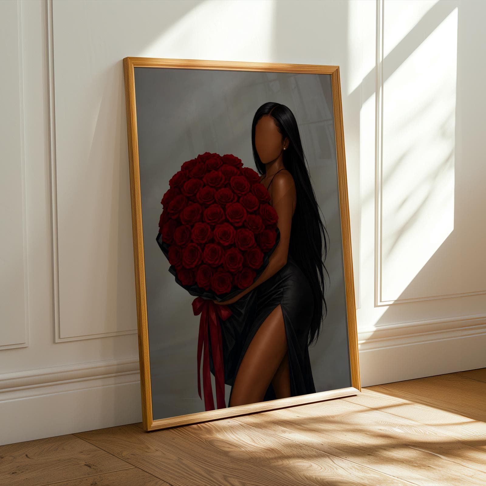 Black Woman with Roses Wall Art Print 224 Soluna Soul