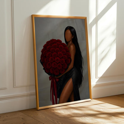 Black Woman with Roses Wall Art Print 224 Soluna Soul