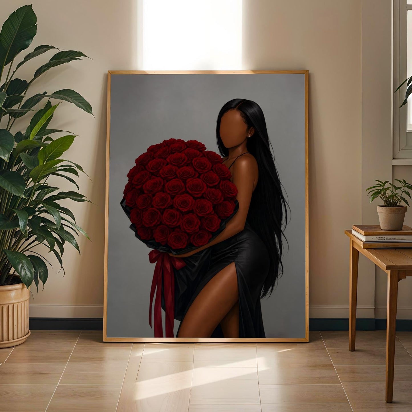 Black Woman with Roses Wall Art Print 224 Soluna Soul