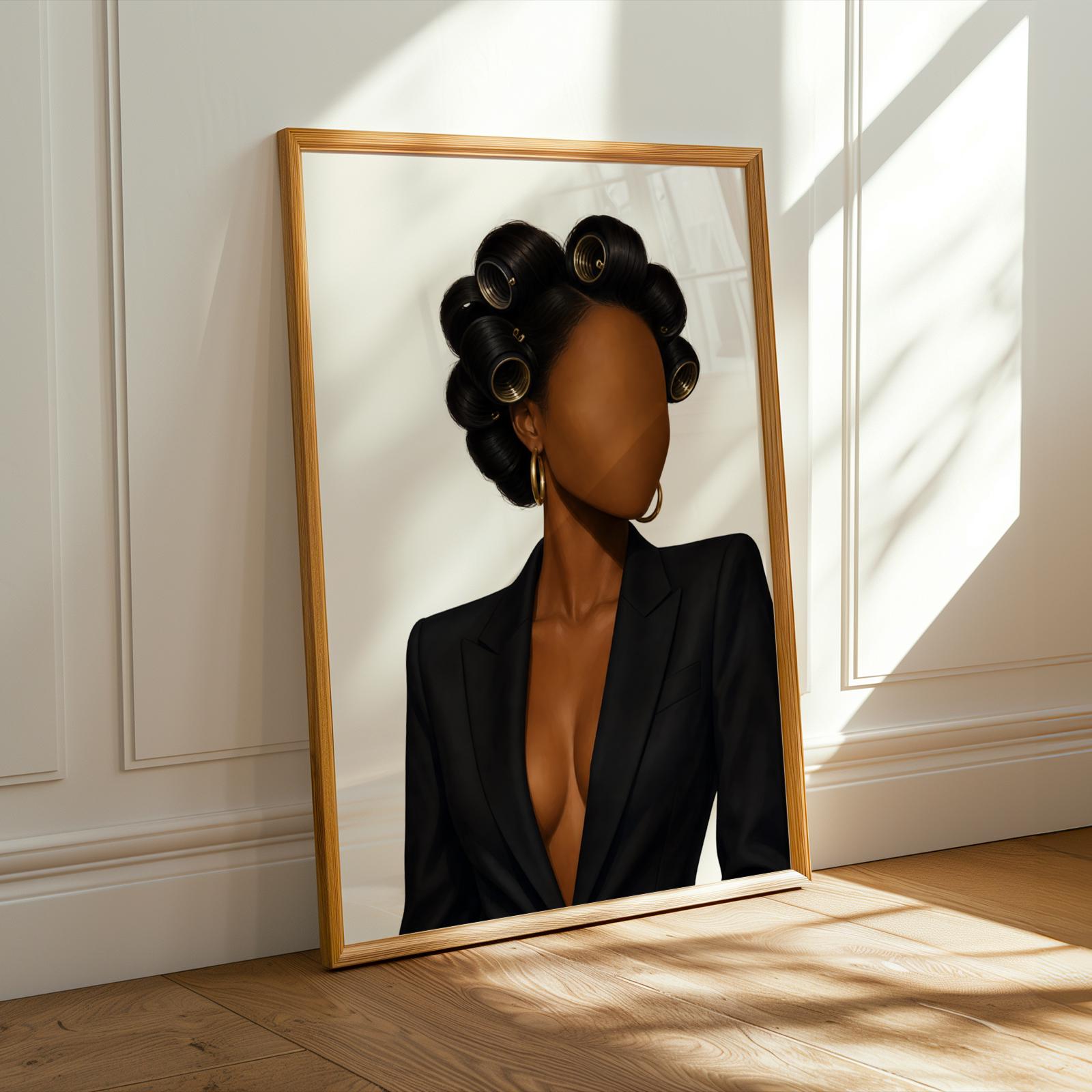 Hair Rollers Afro Chic Fashion Wall Art Print 225 Soluna Soul