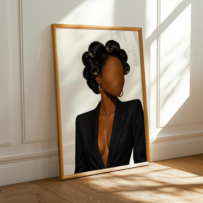 Hair Rollers Afro Chic Fashion Wall Art Print 225 Soluna Soul