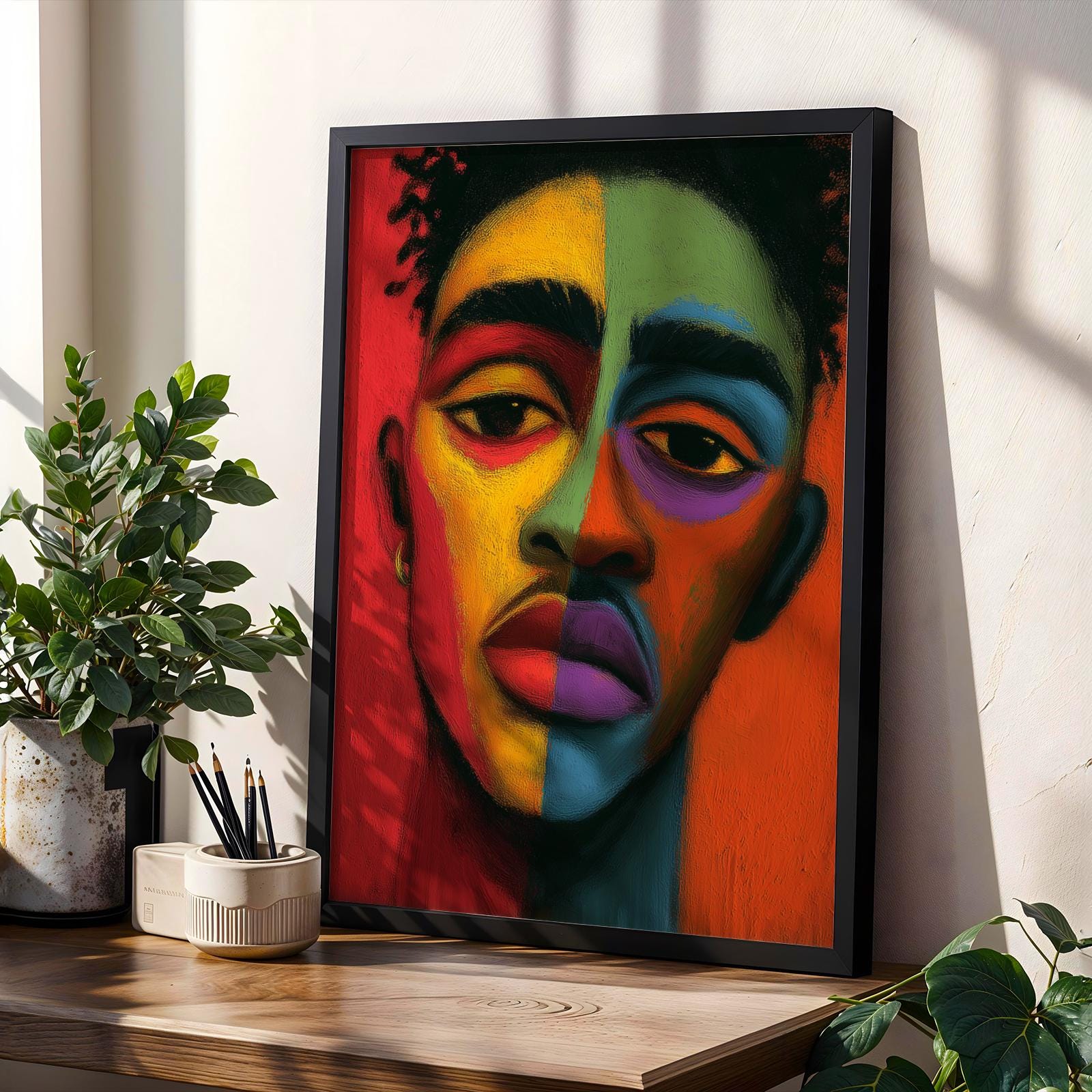 Abstract Male Portrait Wall Art Print 153 Soluna Soul