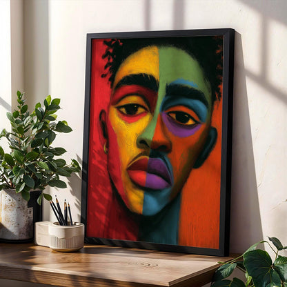 Abstract Male Portrait Wall Art Print 153 Soluna Soul
