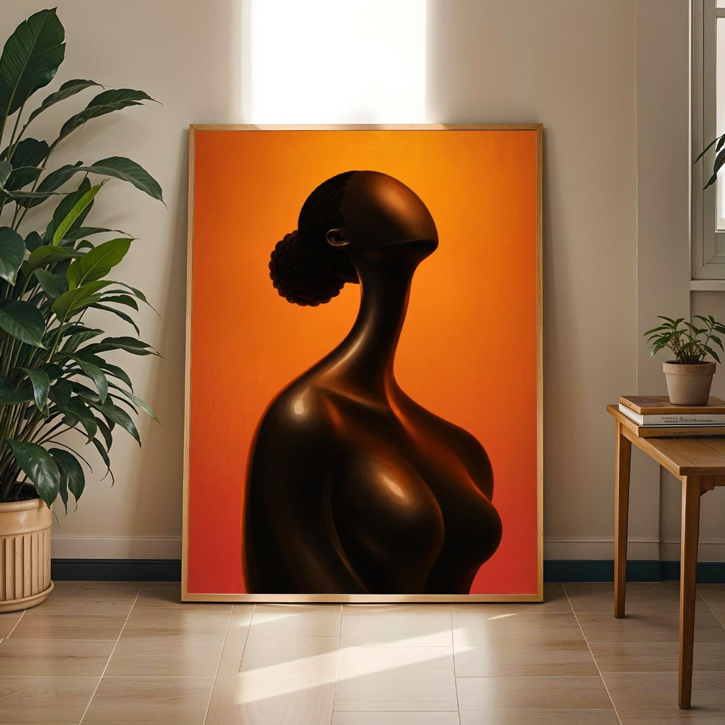 Black Woman Bust Silhouette Wall Art Print 256 Soluna Soul