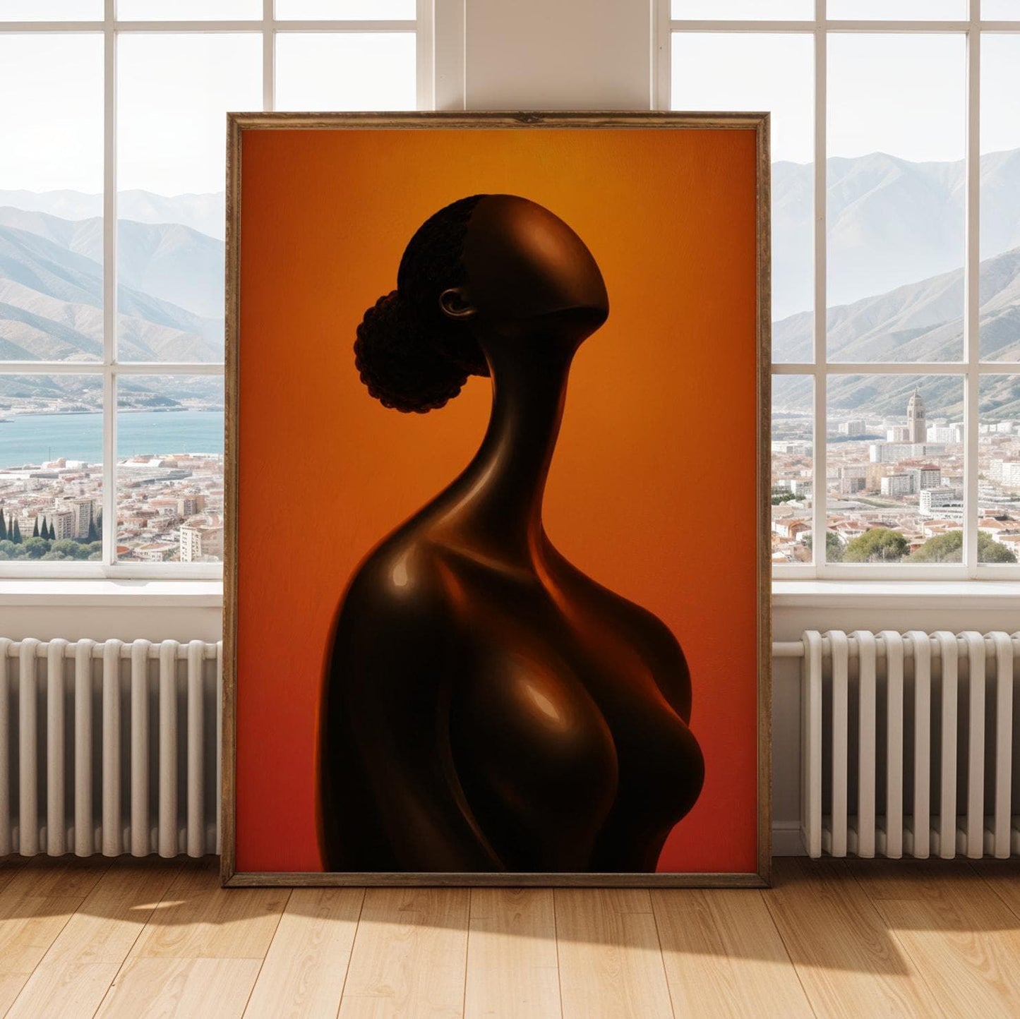 Black Woman Bust Silhouette Wall Art Print 256 Soluna Soul