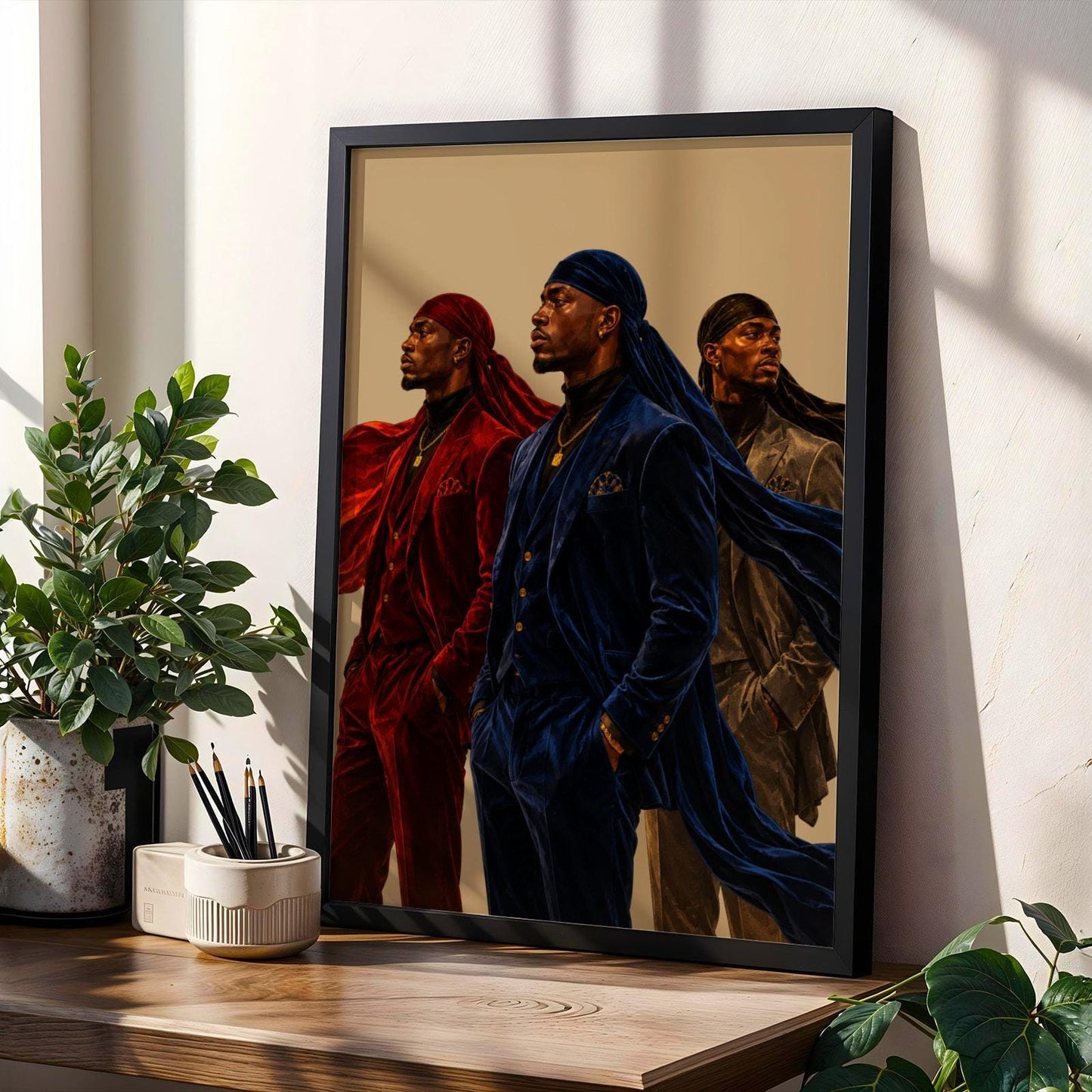 Abstract Black Men Fashion Wall Art Print 262 Soluna Soul