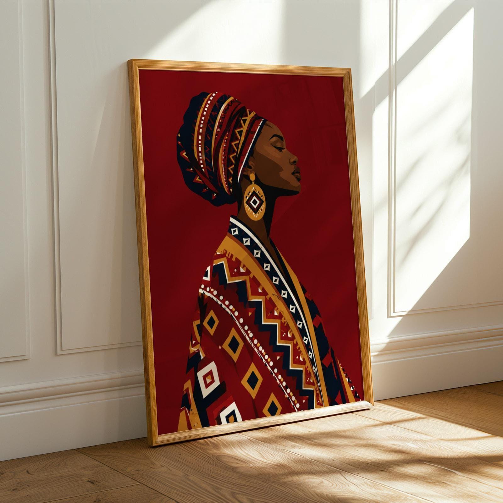 Geometric Tribal Woman Wall Art Print 261 Soluna Soul