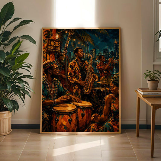 Lagos Night Jazz Wall Art Print 4 Soluna Soul