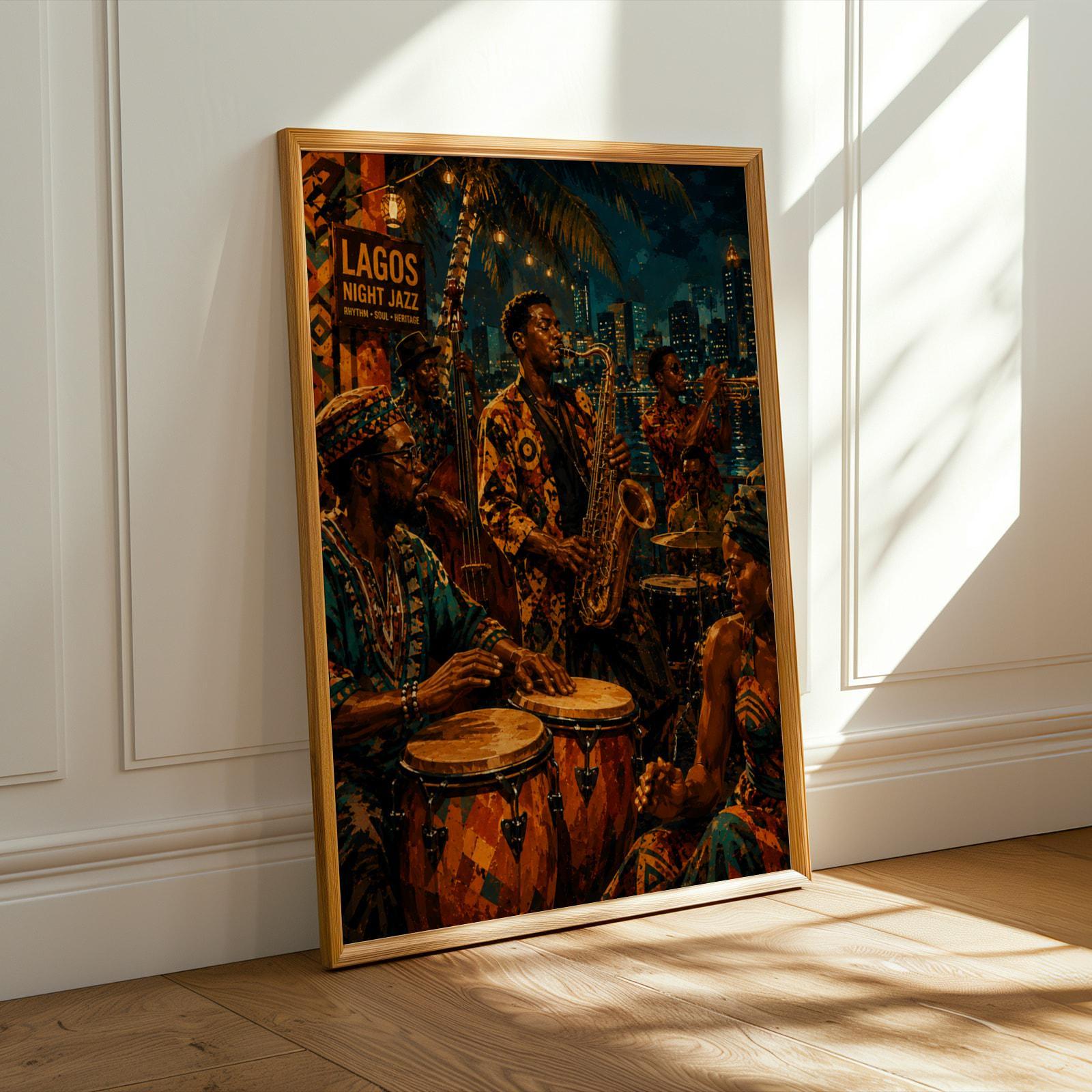 Lagos Night Jazz Wall Art Print 4 Soluna Soul