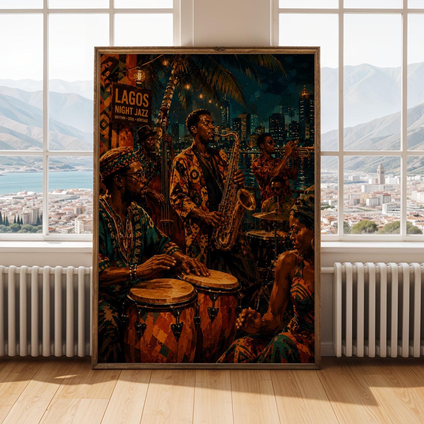 Lagos Night Jazz Wall Art Print 4 Soluna Soul