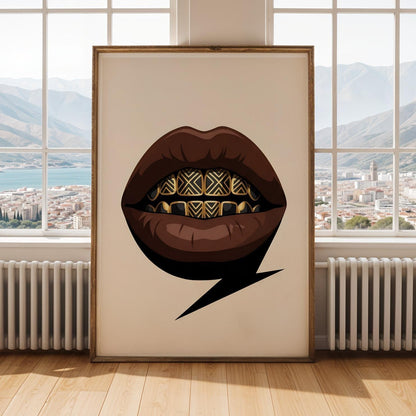 Afrocentric Grillz Wall Art Print 13 Soluna Soul