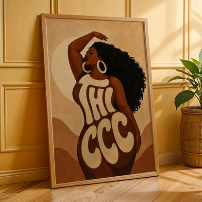 THICC Black Woman Wall Art Print 2 Soluna Soul