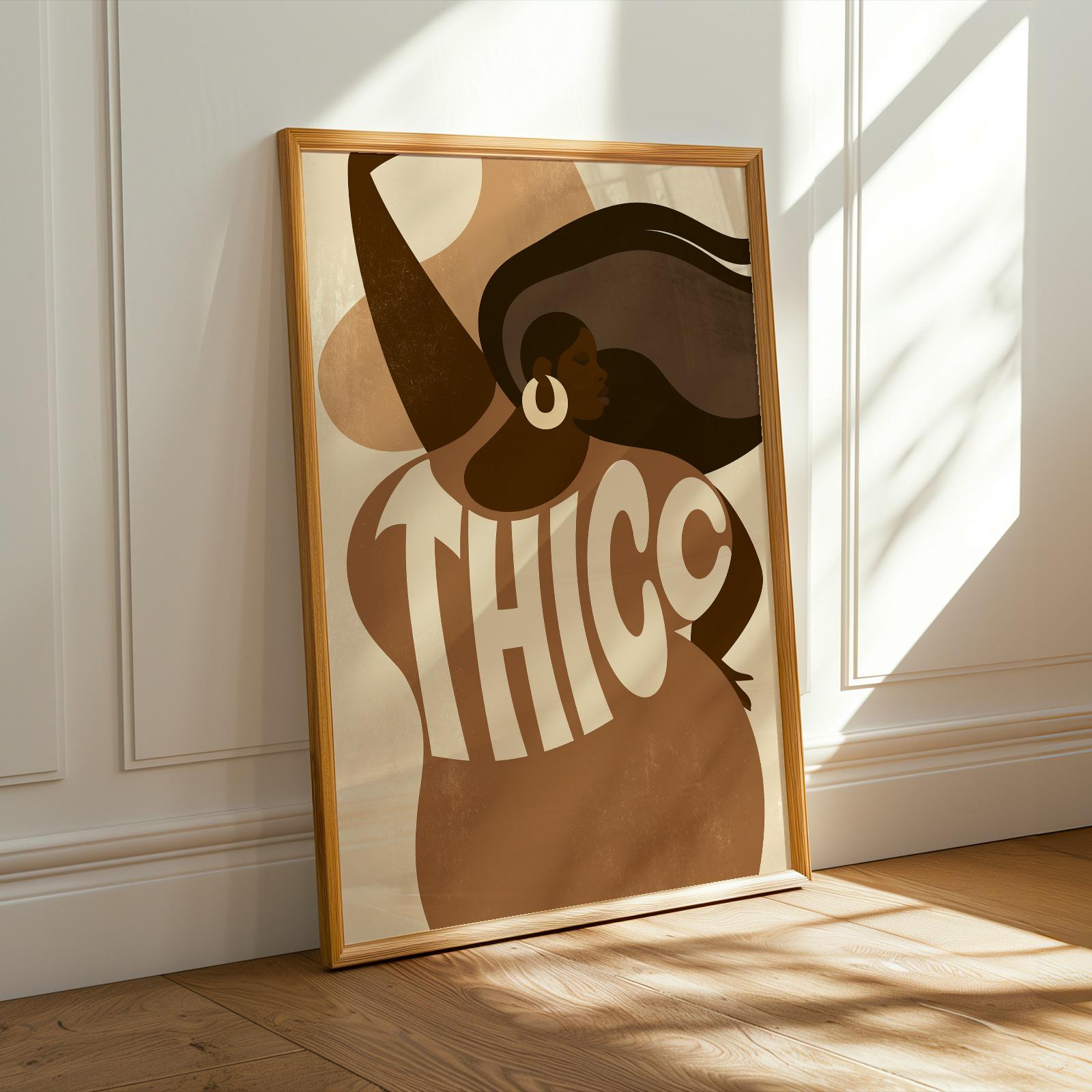 THICC Black Woman Wall Art Print 1 Soluna Soul