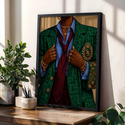 Black Woman Luxury Fashion Wall Art Print 267 Soluna Soul