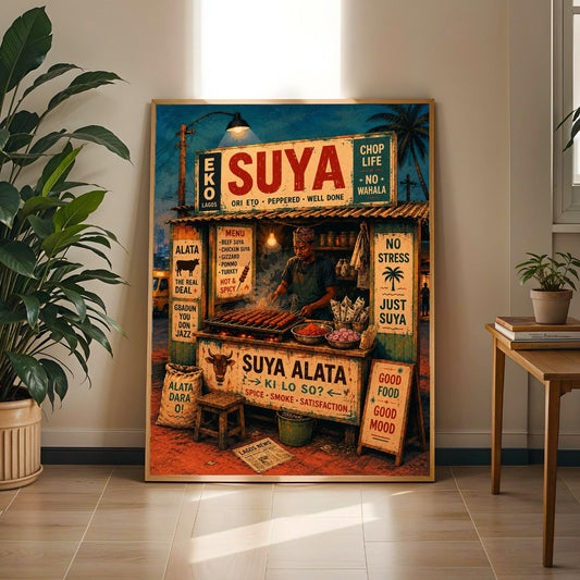 Nigerian Suya Street Market Wall Art Print 4 Soluna Soul