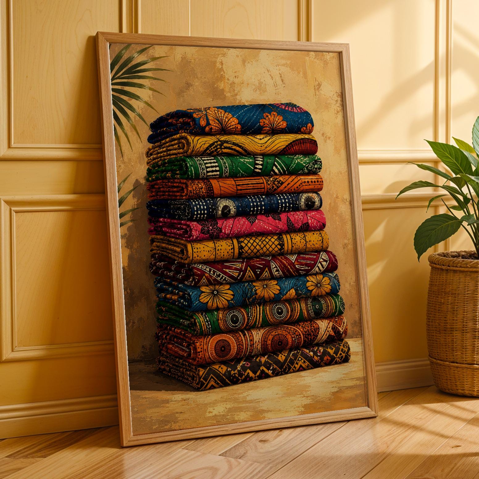 Ankara Fabric Wall Art Print 5 Soluna Soul