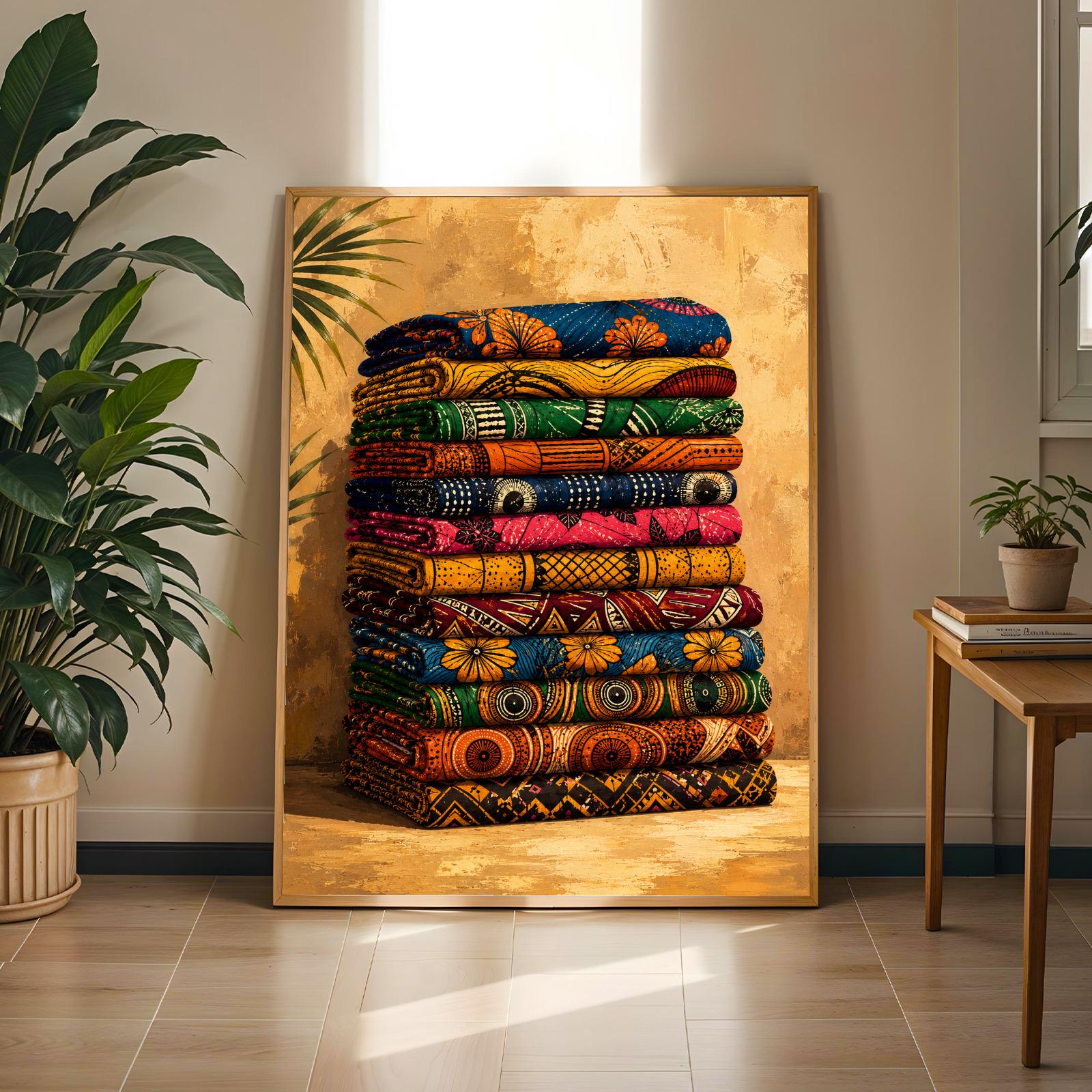 Ankara Fabric Wall Art Print 5 Soluna Soul