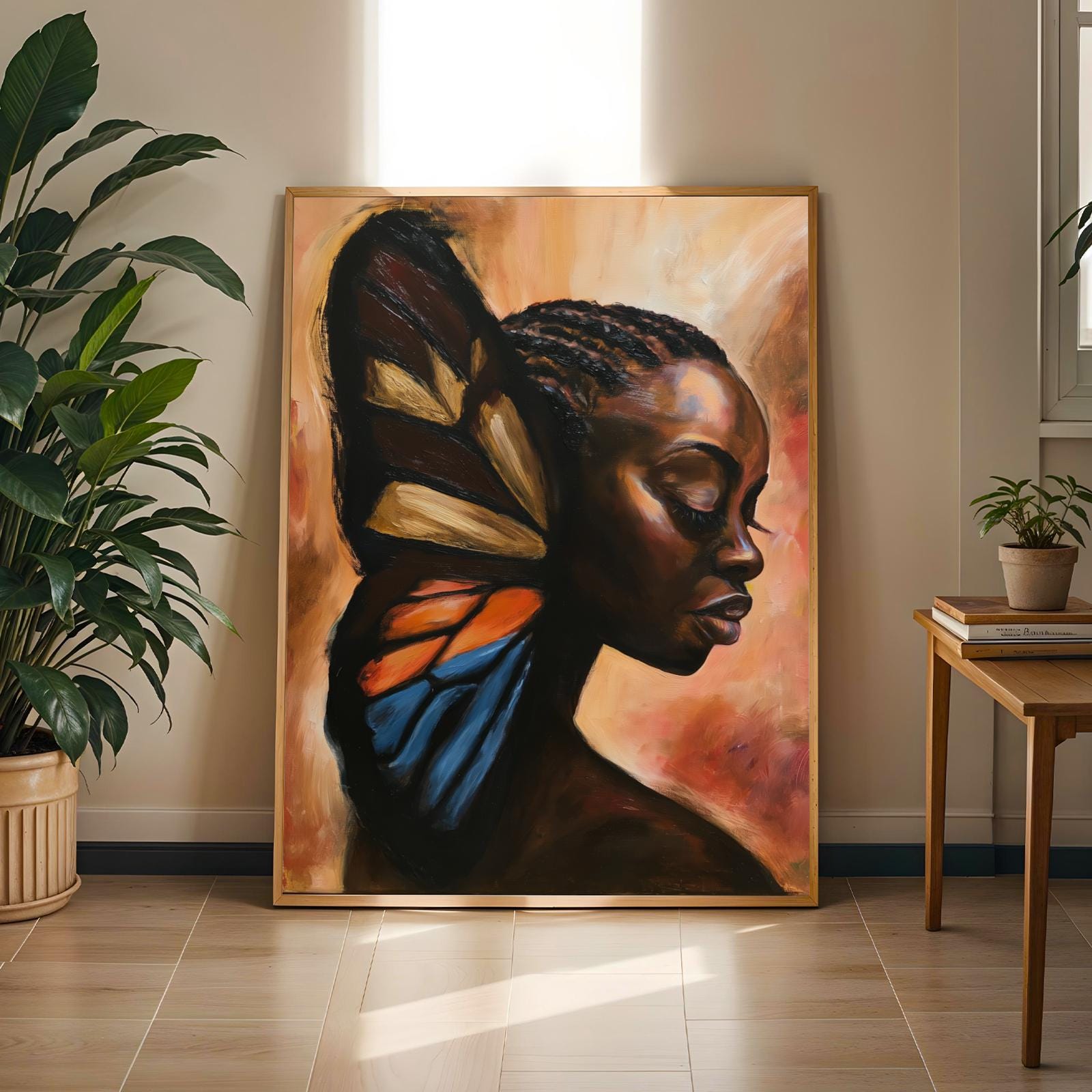 Abstract Butterfly Woman Portrait Wall Art Print 203 Soluna Soul