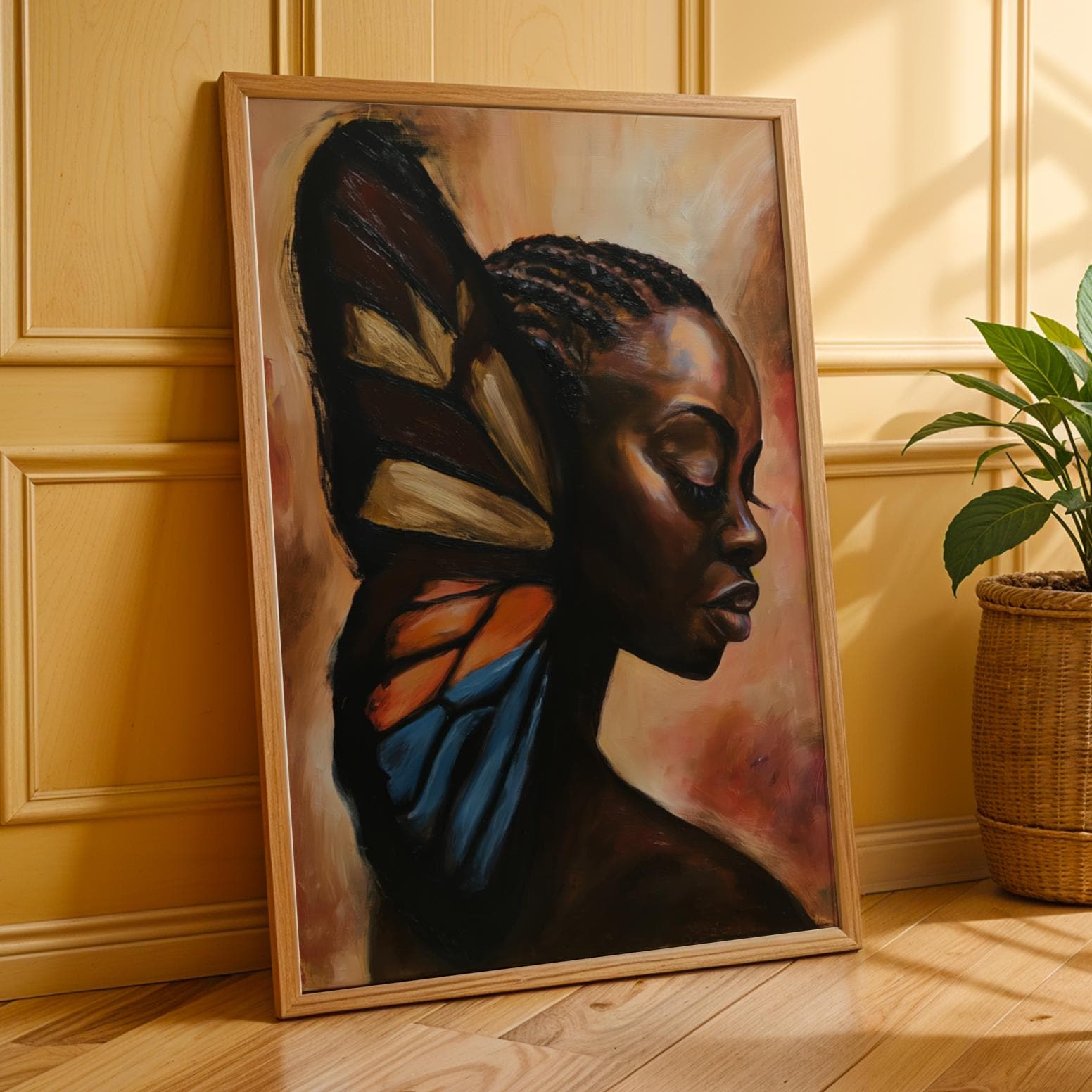 Abstract Butterfly Woman Portrait Wall Art Print 203 Soluna Soul