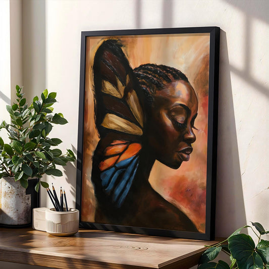 Abstract Butterfly Woman Portrait Wall Art Print 203 Soluna Soul
