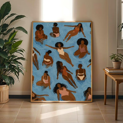 Black Girls Swimming Wall Art Print 272 Soluna Soul
