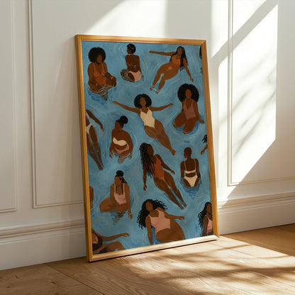 Black Girls Swimming Wall Art Print 272 Soluna Soul