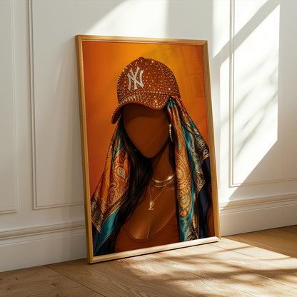 Yankees Black Girl Wall Art Print 275 Soluna Soul