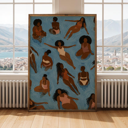 Black Girls Swimming Wall Art Print 272 Soluna Soul