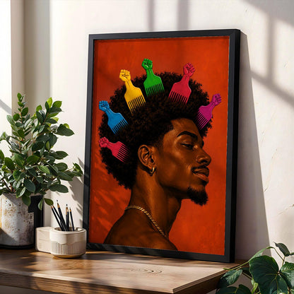 Afro Combs Wall Art Print 279 Soluna Soul