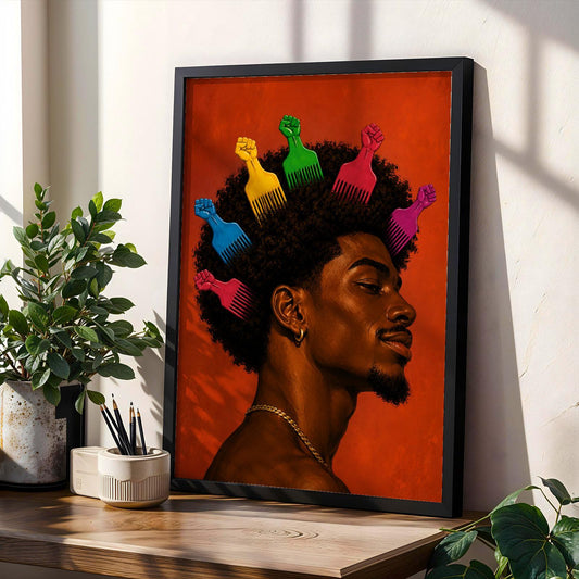 Afro Combs Wall Art Print 279 Soluna Soul