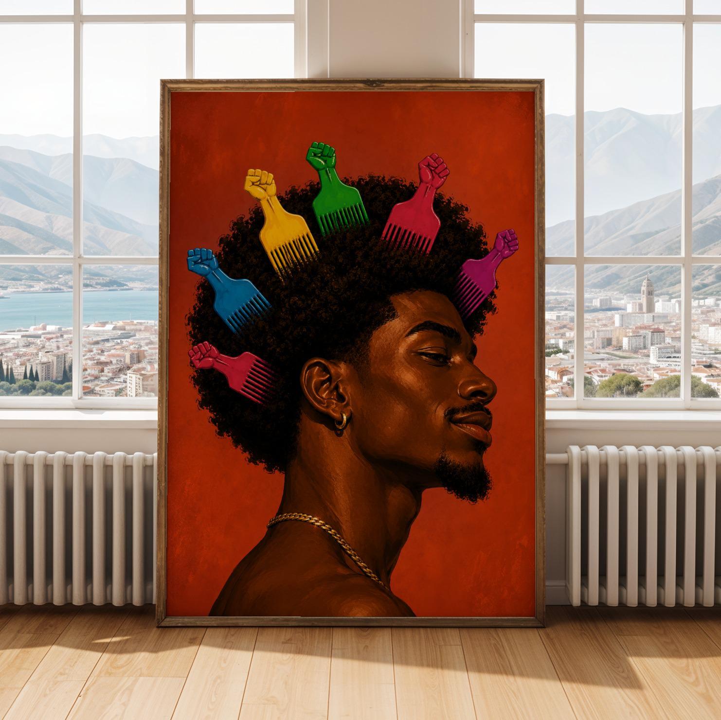 Afro Combs Wall Art Print 279 Soluna Soul