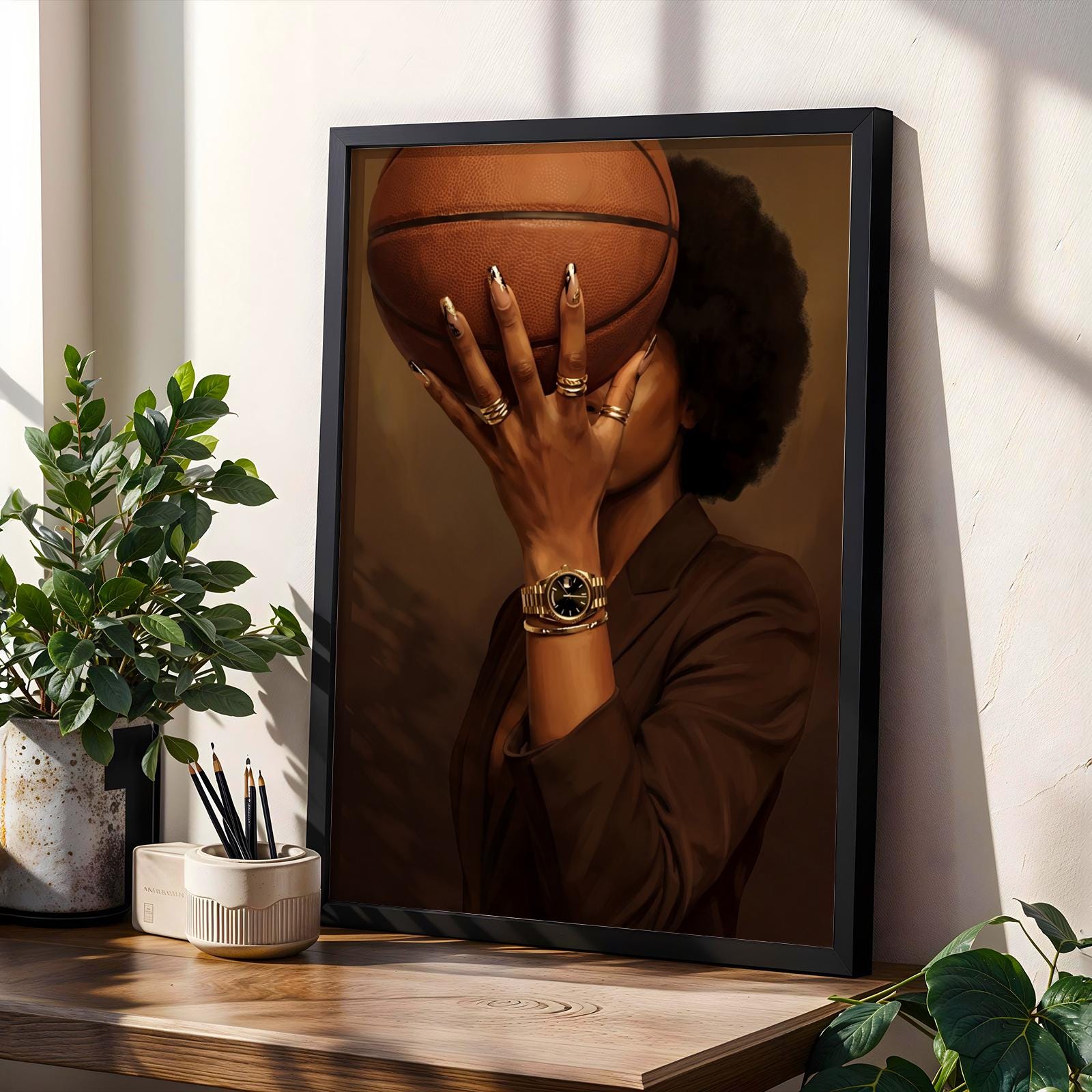 Afrocentric Basketball Wall Art Print 217 Soluna Soul