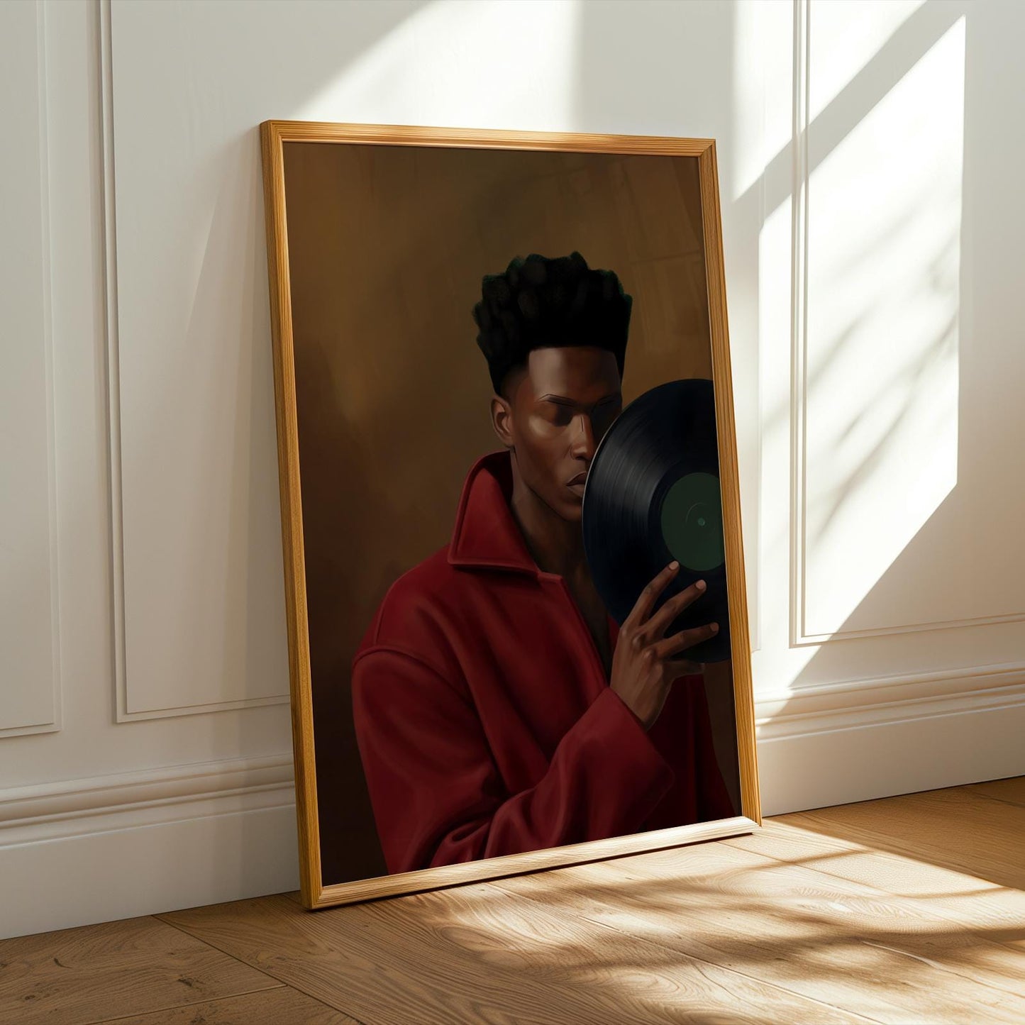 Abstract Man with Record Wall Art Print 215 Soluna Soul