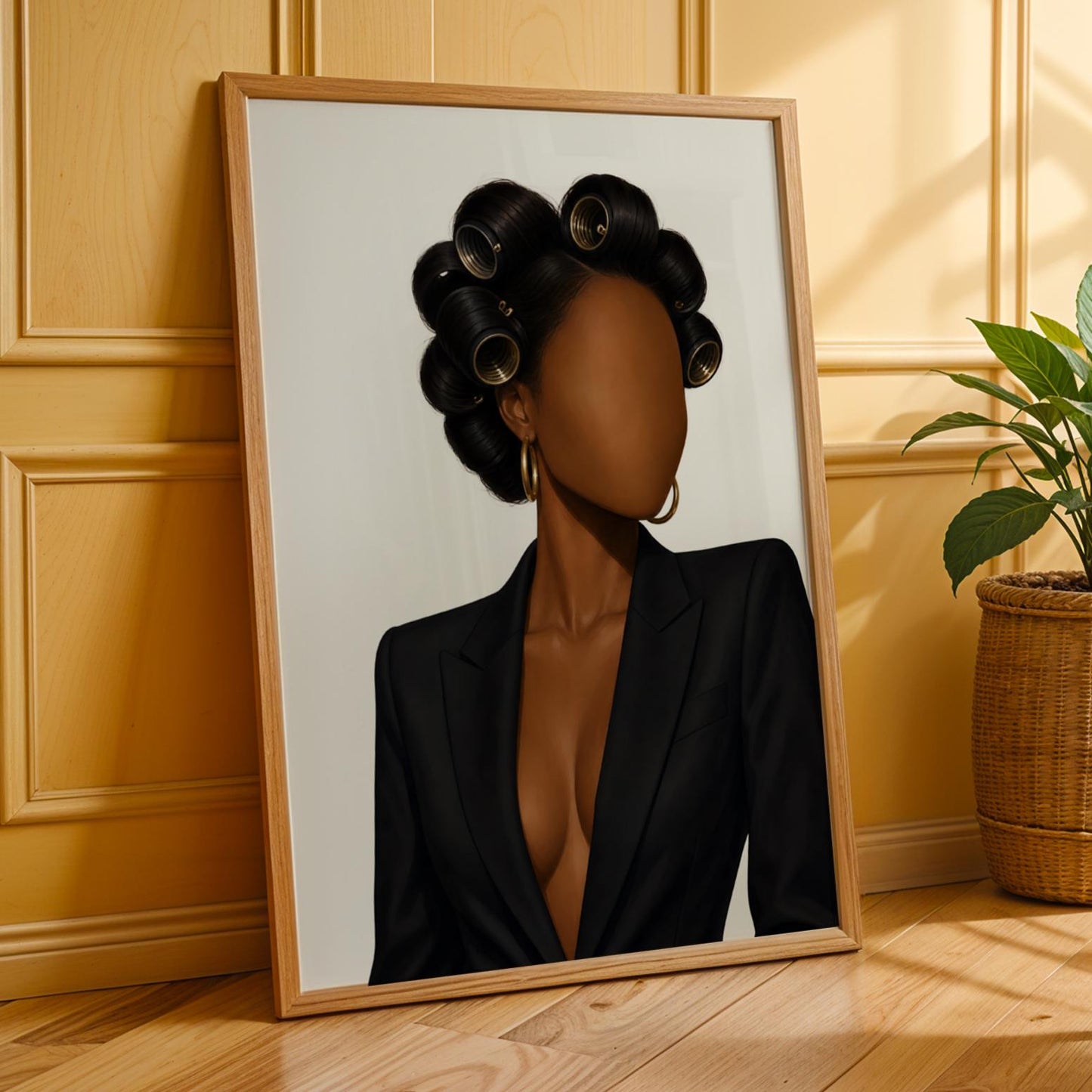Hair Rollers Afro Chic Fashion Wall Art Print 225 Soluna Soul