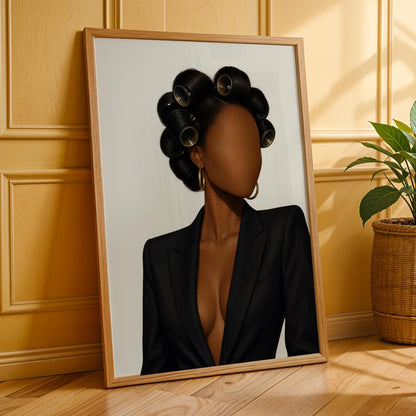 Hair Rollers Afro Chic Fashion Wall Art Print 225 Soluna Soul