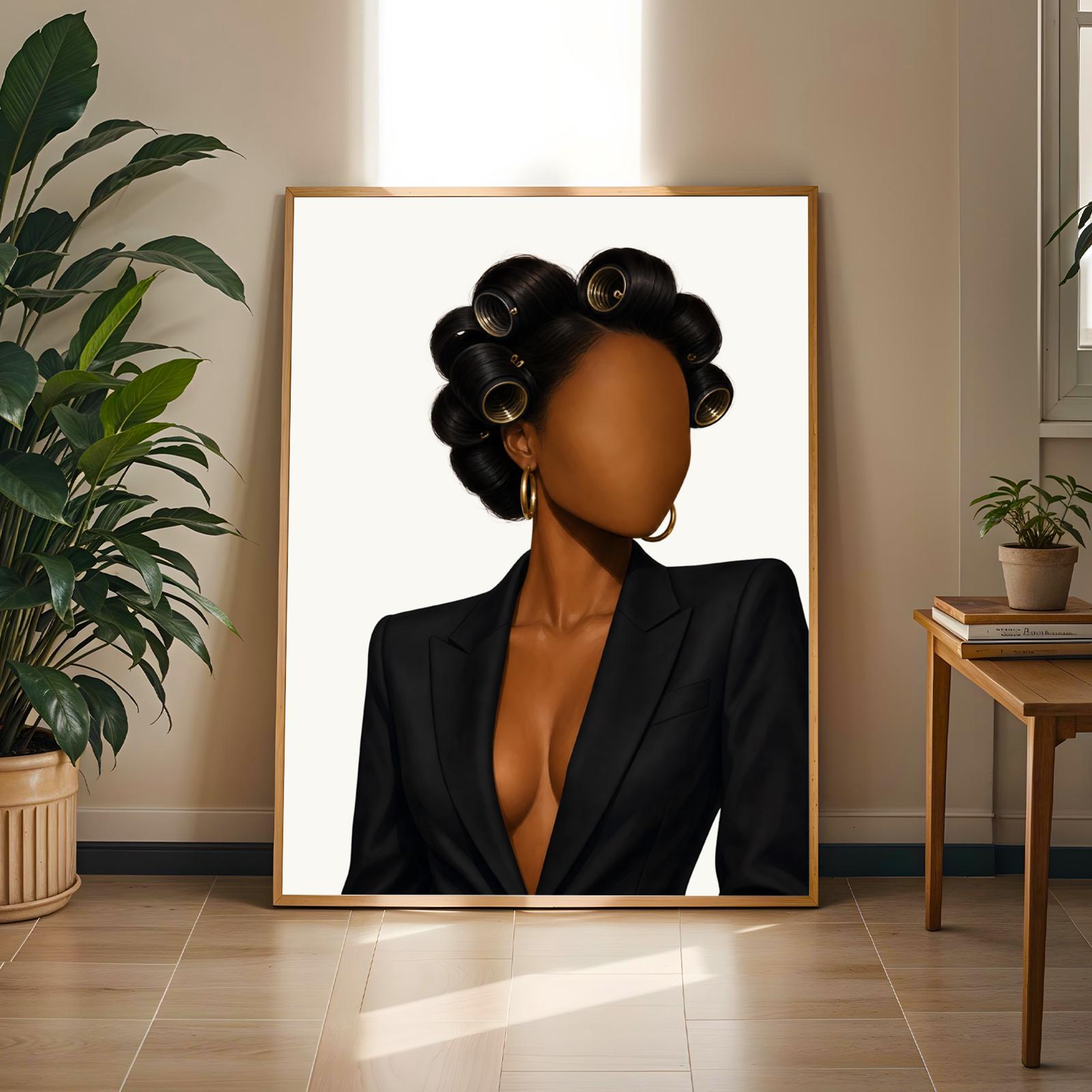 Hair Rollers Afro Chic Fashion Wall Art Print 225 Soluna Soul