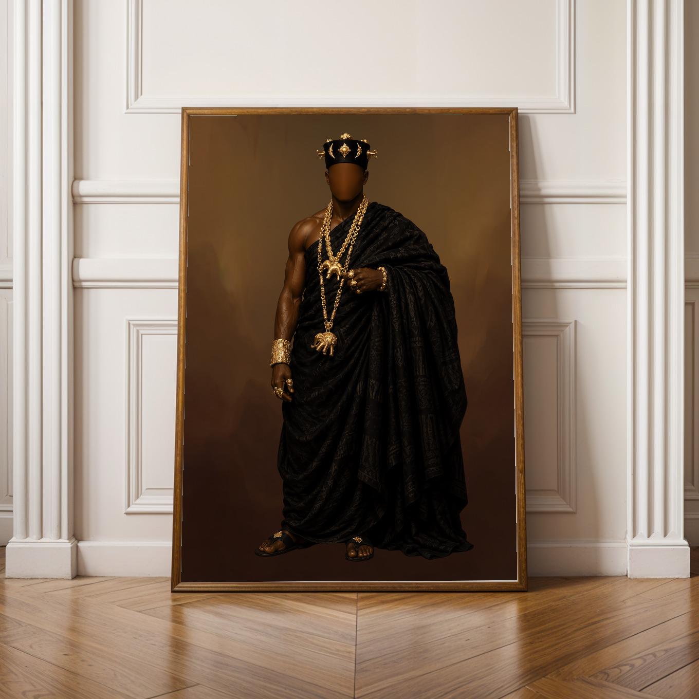 Black Man Ashanti Gold Wall Art Print 3 Soluna Soul