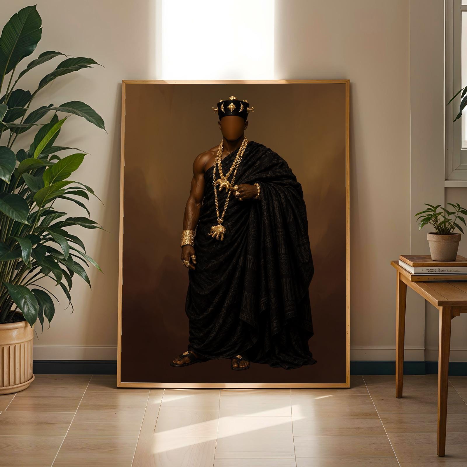 Black Man Ashanti Gold Wall Art Print 3 Soluna Soul