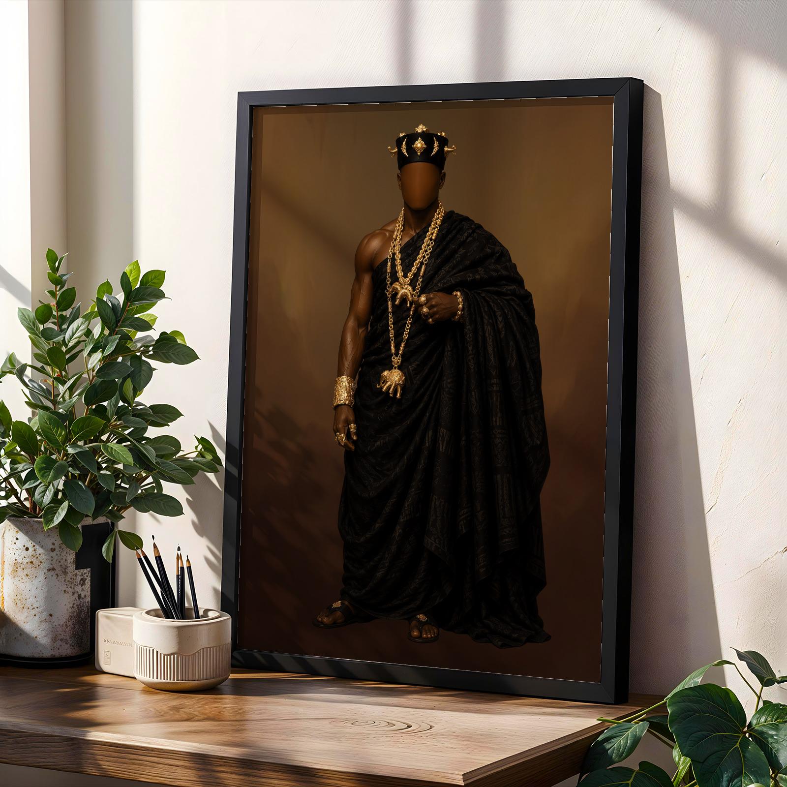 Black Man Ashanti Gold Wall Art Print 3 Soluna Soul
