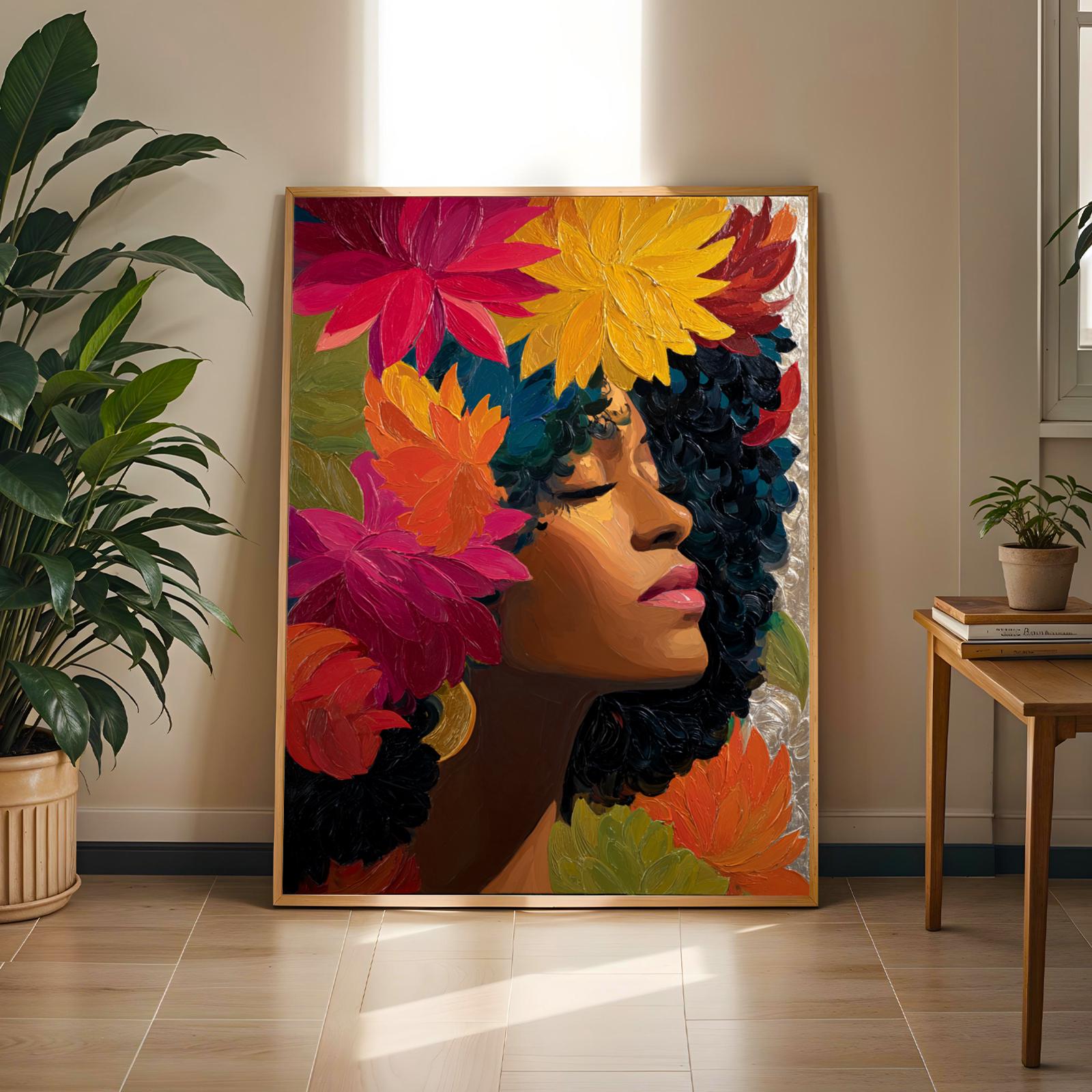 Flower Afro Wall Art Print 229 Soluna Soul