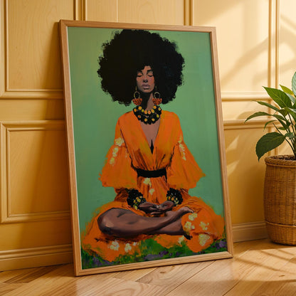 Black Woman Healing Wall Art Print 228 Soluna Soul